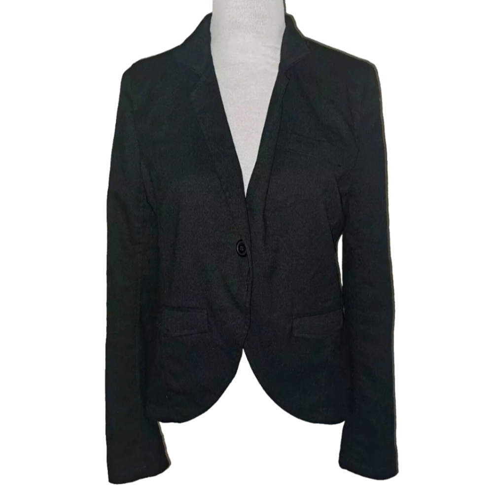Leith Black Jacket Coat Blazer Women's Medium Office Work Business Casual B22#20